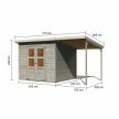 fából készült kerti ház KARIBU MERSEBURG 6 + egy menedéket 166 cm (10248) világos szürke LG4441