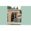 fából készült kerti ház KARIBU MERSEBURG 6 + egy menedéket 166 cm (10248) világos szürke LG4441