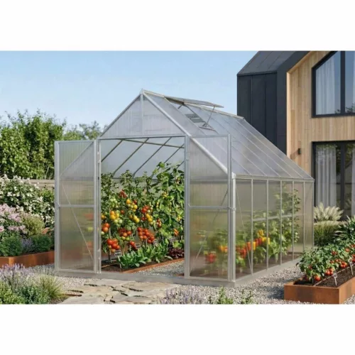 üvegház LANITPLAST SARANA 8x12 PC 4 mm ezüst színű LG4748