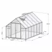 üvegház LANITPLAST SARANA 8x12 PC 4 mm ezüst színű LG4748
