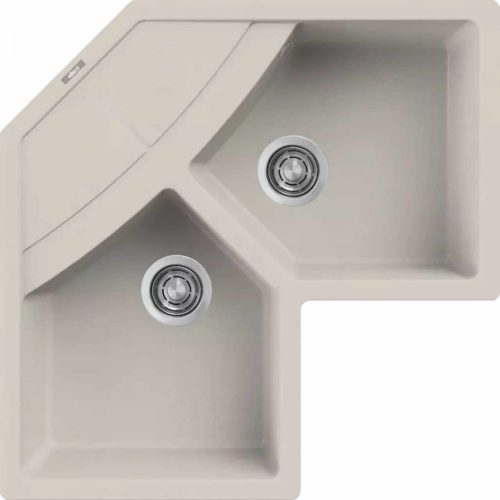 ELLECI- Mosogatótálca Unico corner sarok 83x83 Granitek Bianco soft G39