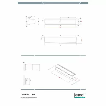   ELLECI- Mosogatótálca Dialogo C86 Keratek K86 Black inox tartozékkal
