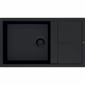   ELLECI- Mosogatótálca Unico 410 86x50 Keratek 1 m. +cseppt. K86 Black fekete tartozékokkal