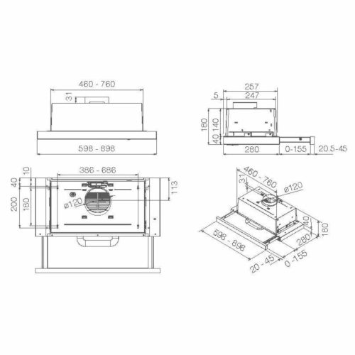 Elica - Páraelszívó ELITE 14 LUX BL/A/50
