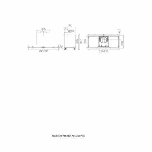 Elica - Páraelszívó HIDDEN 2.0 IXGL/A/72 inox (üveg)