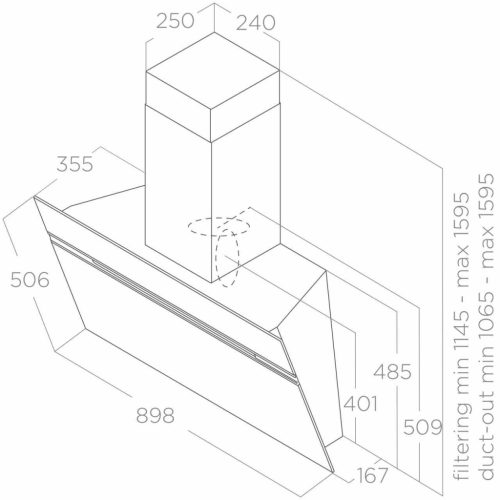 Elica - Páraelszívó STRIPE URBAN ZINC/A/90