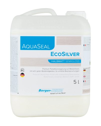 AquaSeal® EcoSilver -  Egykomponensű akrilát poliuretán közepes kopásállóságú parkettalakk - 5Liter, matt