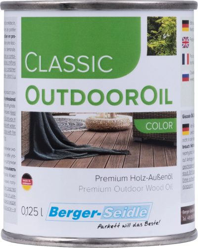 Classic OutdoorOil® Color - Kültéri színes fapadló olaj - Paletta 75 x 3 Liter, Ezüstszürke (Silbergrau)