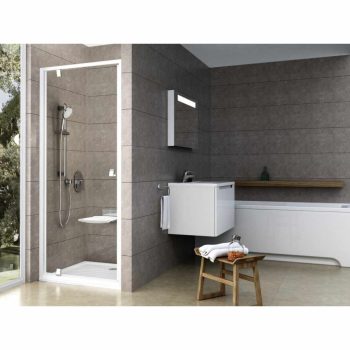 Pivot PDOP1-80 zuhanyajtó fehér/króm+transparent