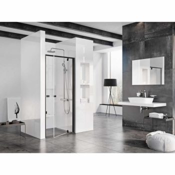 Pivot PDOP1-80 zuhanyajtó fekete+transparent