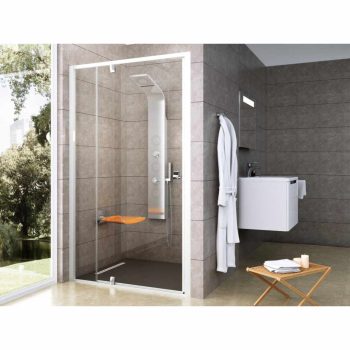 Pivot PDOP2-120 zuhanyajtó fehér/króm+transparent *