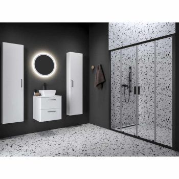 Blix II NBLDP4 140 zuhanyajtó fekete+transparent