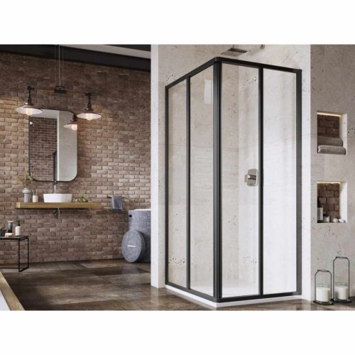 Supernova SRV2+SRV2 90x90 195 S zuhanykabin fekete+transparent