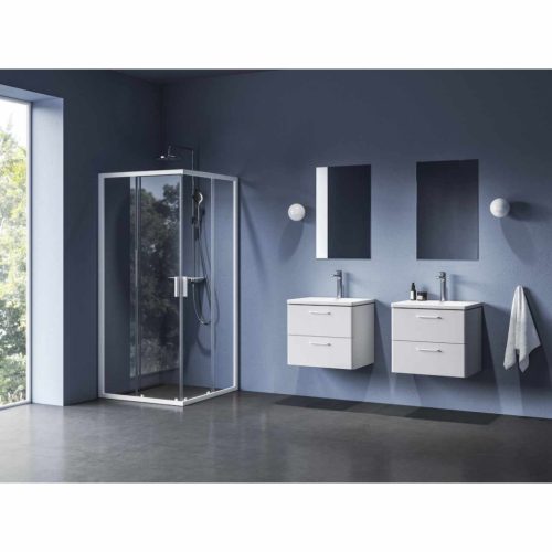 Blix II NBLRV2 80x80 zuhanykabin matt fehér+transparent