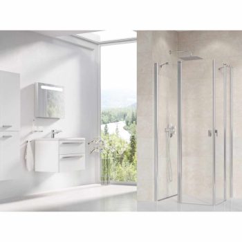 Chrome CRV2-90 zuhanykabin (krómhatású+transparent)