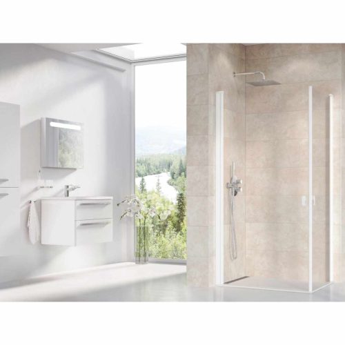 Chrome CRV1-90 zuhanyajtó matt fehér+transparent