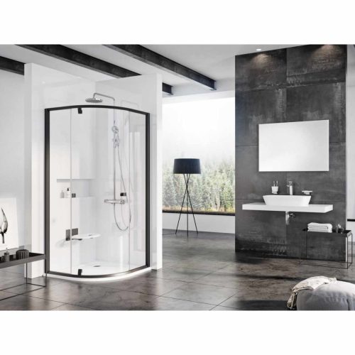 Pivot PSKK3 100x100 zuhanykabin fekete+transparent