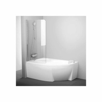   Rosa CVSK1 140/150 bal kádparaván  krómhatású+transparent