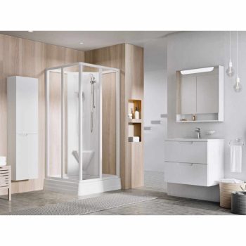 Supernova ASBRV2 80x80 zuhanybox fehér+transparent