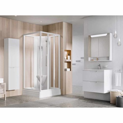 Supernova ASBP3 90x90 zuhanybox fehér+transparent