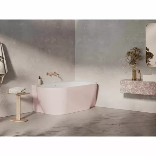 Freedom Corner II Tec 175x86 jobb, akrilkád, Alabaster Pink/fehér, fehér lefolyó