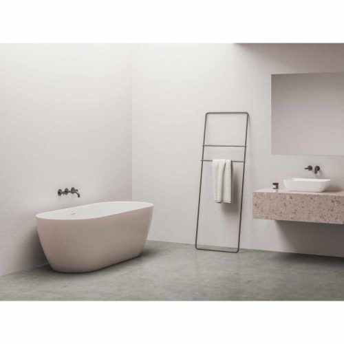 Freedom O Tec 170x77 akrilkád, Alabaster Pink/fehér szabadonálló, fehér lefolyó