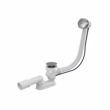   Kád le/túlfolyószett 570mm bovdenes, kerek és krómozott fedél