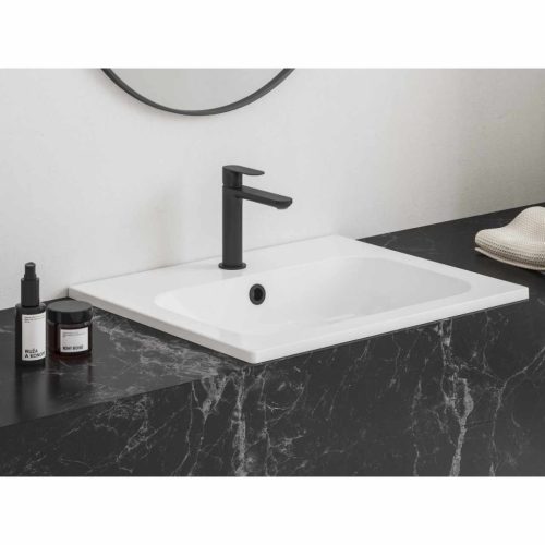 Mosdó túlfolyó fedél, fekete