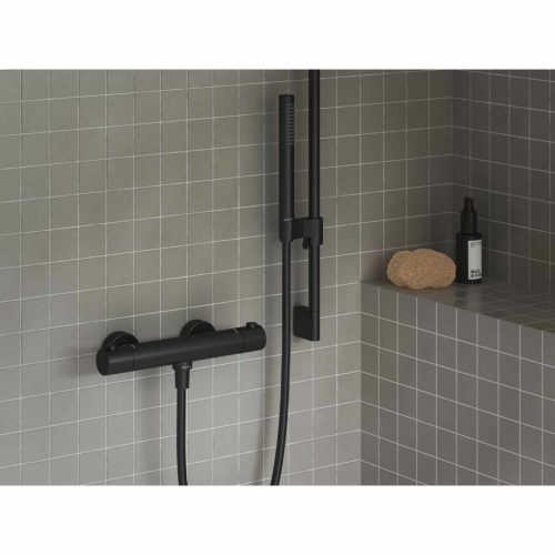 Puri termoszátos fali zuhanycsaptelep 150 mm PU 033.20BL, fekete