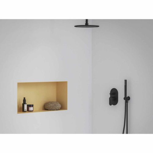 Eleganta falba süllyesztet csaptelep, automatikus, kétutas, belső egységgel EL 061.20BLM.O2, Black Matt