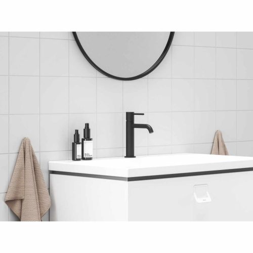 Espirit álló mosdócsaptelep BeCool 190 mm leeresztő nélkül ES 012.21BLM, Black Matt