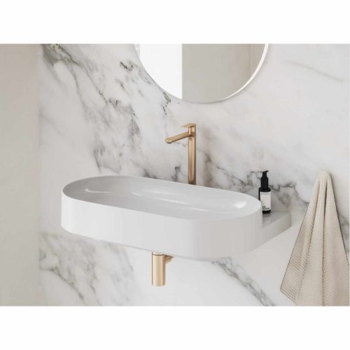 Eleganta álló mosdócsaptelep BeCool 335 mm leeresztő nélkül EL 015.61RGB, Rose Gold Brushed