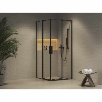 RORV2 90x90 zuhanykabin fekete+transparent