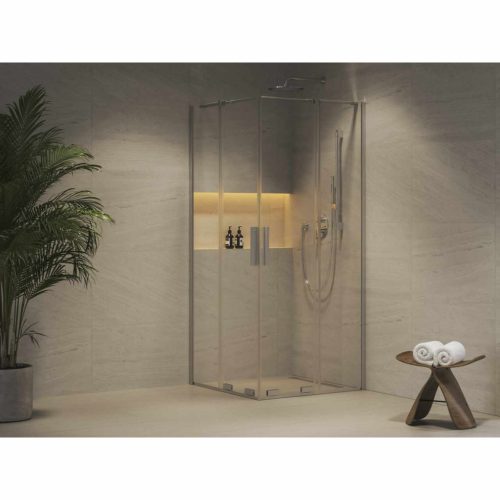 RORV2 90x90 zuhanykabin krómhatású+transparent