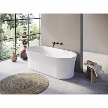   Ypsilon 180x80 akrilkád, fehér szabadonálló, króm lefolyó