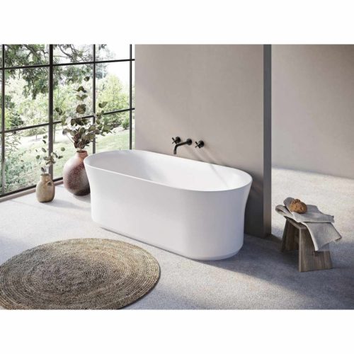 Ypsilon 180x80 akrilkád, fehér szabadonálló, króm lefolyó