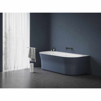   Ypsilon Wall 178x86, akrilkád, Deepsea Blue/fehér, szabadonálló, fehér lefolyó