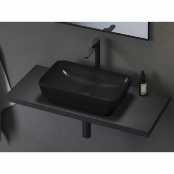 Uni 50 R Slim kerámiamosdó, fényes fekete