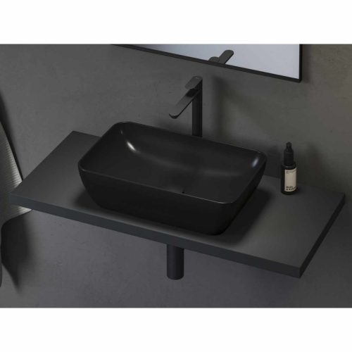 Uni 50 R Slim kerámiamosdó, fényes fekete