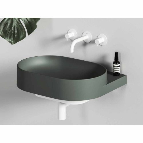 Yard 60 kerámiamosdó Grey Green, túlfolyó furat nélkül