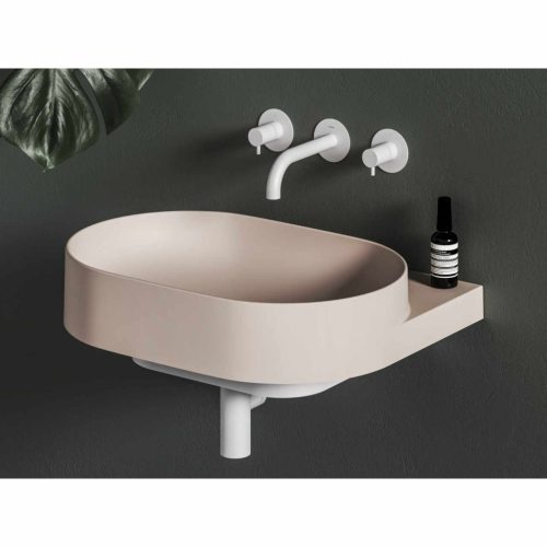 Yard 60 kerámiamosdó Alabaster Pink, túlfolyó furat nélkül