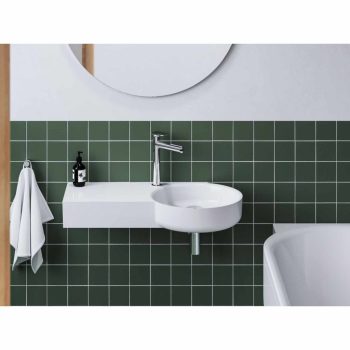   ARC 83/43 mosdó bal fehér, túlfolyó nélkül, csaptelep furattal