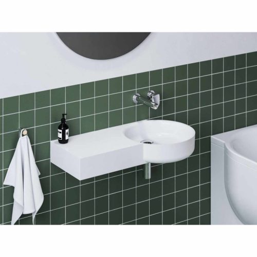 ARC 83/43 mosdó bal fehér, túlfolyó és csaptelep furat nélkül