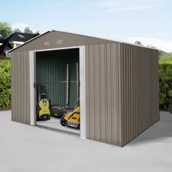   RIWALL PRO 8x10 brown fém kerti tároló 3 x 2,4 m nyeregtetővel (barna), 
