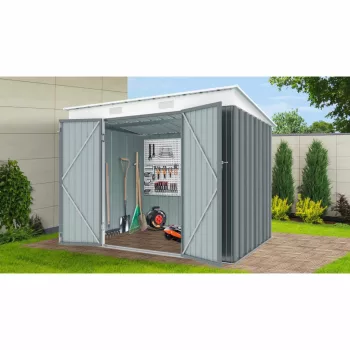   RIWALL PRO 6x8 antracit fém kerti tároló 2,4 x 1,8 m lapostetővel (antracit), RMSP 6x8