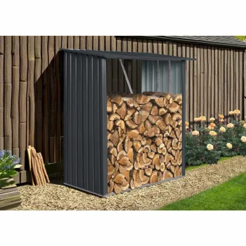  RIWALL PRO tűzifatároló lejtős tetővel 2 x 1,5 m (antracit),RMWS 3x7 Anthracite 