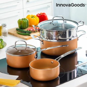 INNOVAGOODS Copper edények gőzölővel 6 db, V0101118