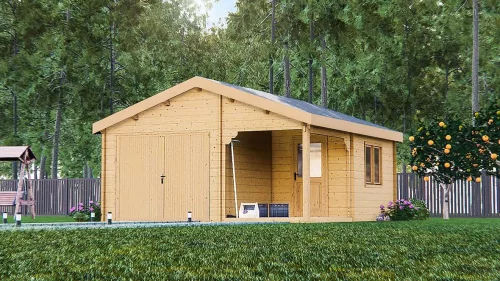 Timber Skadar fából készült garázs és táróló, 22 m², 44 mm 