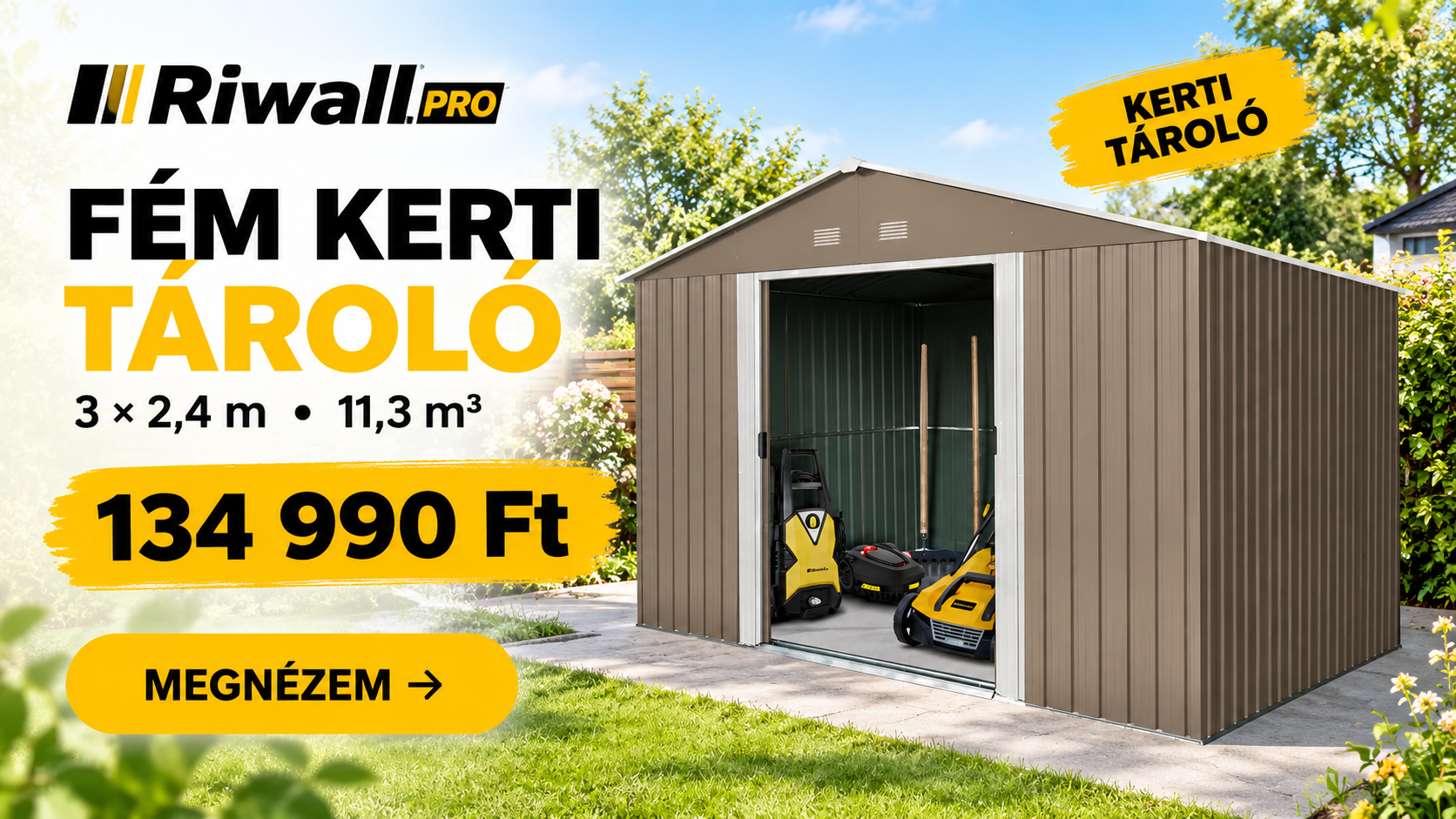 Riwall PRO fém kerti tároló